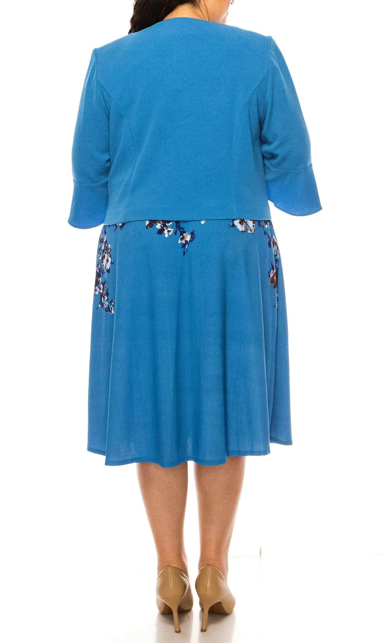 Maya Brooke 27635 - Trumpet Sleeve Two Piece Floral Dress 2 Maya Brooke 27635 - Trumpet Sleeve Two Piece Floral Dress - Image 2