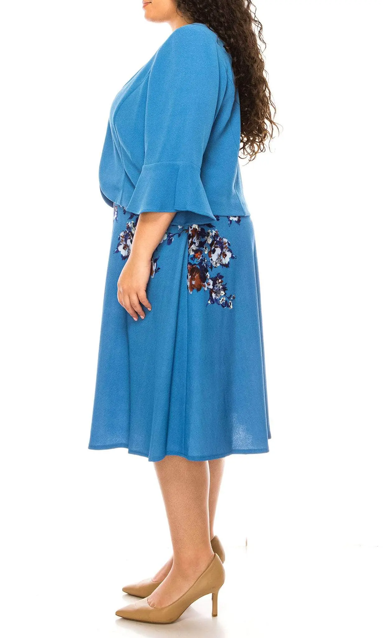 Maya Brooke 27635 - Trumpet Sleeve Two Piece Floral Dress 5 Maya Brooke 27635 - Trumpet Sleeve Two Piece Floral Dress - Image 5