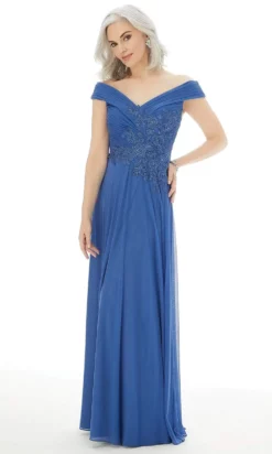 MGNY By Mori Lee - 72229 Appliqued Pleated Off Shoulder A-Line Gown -Hot Sale WEDDING Store mgny by mori lee 72229 appliqued pleated off shoulder a line gown mother of the bride dresses 2 hydrangea 28784276242515