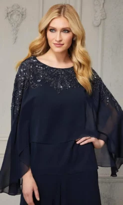 MGNY By Mori Lee - 72428 Beaded Chiffon Loose Pantsuit -Hot Sale WEDDING Store mgny by mori lee 72428 beaded chiffon loose pantsuit evening dresses 28429129875539