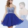 Milano Formals - E1845 Jewel Ornate Strapless Sweetheart Cocktail Dress - 1 Pc. Royal In Size 4 Available