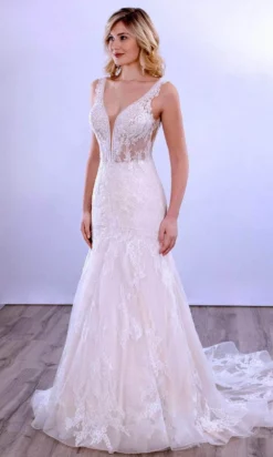 MNM COUTURE 10084 - Deep V-Neckline Bridal Gown