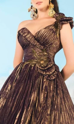 MNM Couture - 2617 Shirr-Ornate Beaded Empire Dress -Hot Sale WEDDING Store mnm couture 2617 shirr ornate beaded empire dress special occasion dress 4 bronze 29221573820499