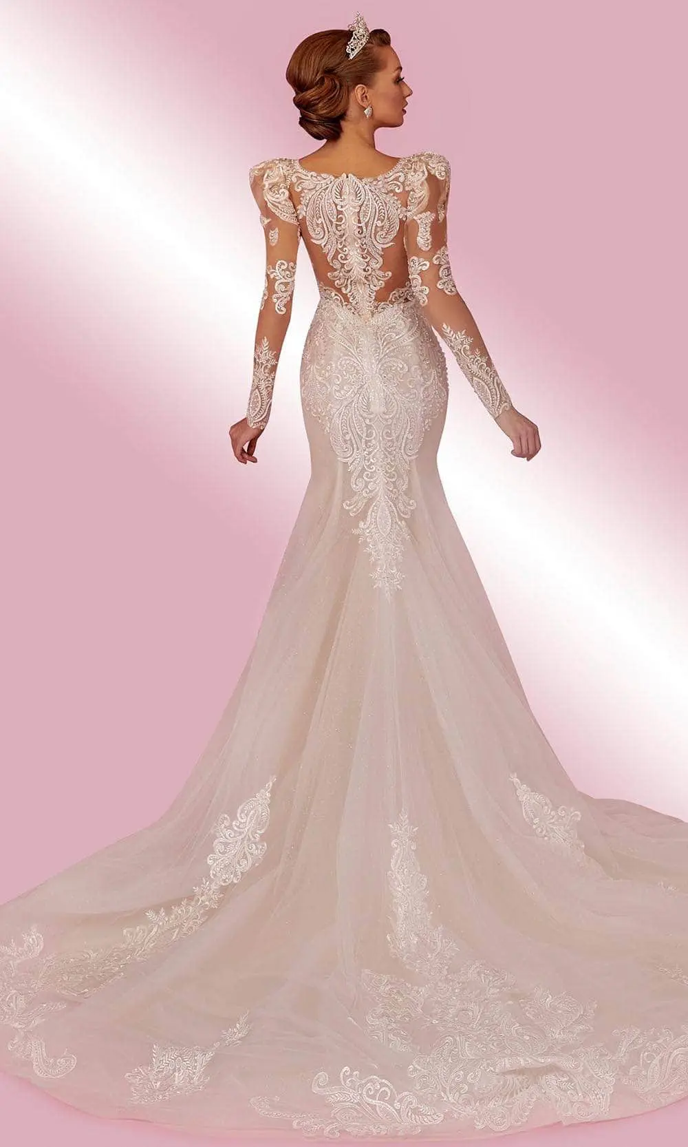 MNM COUTURE W2102 - V Neck Puff Sleeves Dress 2 MNM COUTURE W2102 - V Neck Puff Sleeves Dress - Image 2