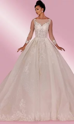 MNM COUTURE W2104 - Laced Long Sleeve Dress