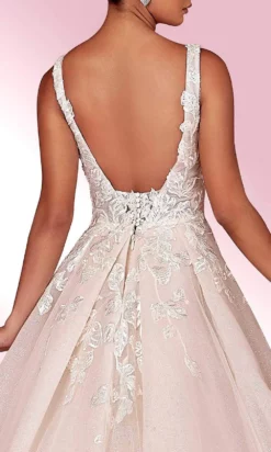 MNM COUTURE W2107 - V Neck Laced Dress -Hot Sale WEDDING Store mnm couture w2107 v neck laced dress special occasion dress 30954966057043