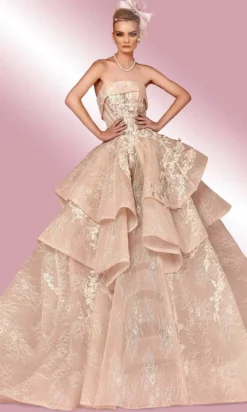 MNM COUTURE W2113 - Strapless Layered Gown