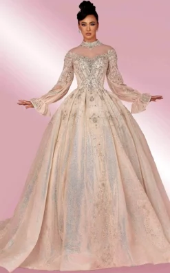 MNM COUTURE W2119 - Embellished Illusion Jewel Gown