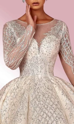 MNM COUTURE W2127 - Illusion Long Sleeve Ball Gown 6 MNM COUTURE W2127 - Illusion Long Sleeve Ball Gown -Hot Sale WEDDING Store mnm couture w2127 illusion long sleeve ball gown special occasion dress 30955490934867