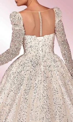 MNM COUTURE W2128 - Sequin Long Sleeve Ball Gown -Hot Sale WEDDING Store mnm couture w2128 sequin long sleeve ball gown special occasion dress 30955507220563