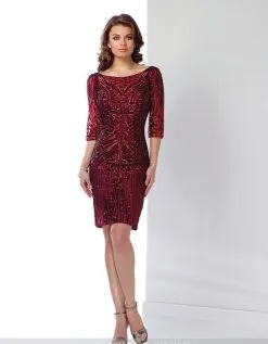 Mon Chéri Mon Cheri 216866 Sequined Illusion Bateau Dress