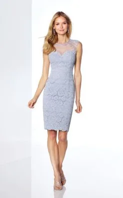 Mon Chéri Mon Cheri Fitted Lace Short Dress 117820 - 1 Pc Light Periwinkle In Size 6 Available