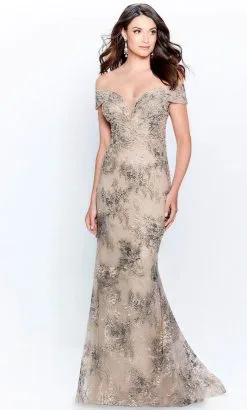 Montage By Mon Cheri 120923W - Embroidered Lace Formal Gown
