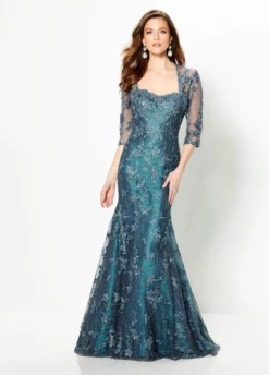 Montage By Mon Cheri - 219979W Embroidered Tulle Mermaid Gown