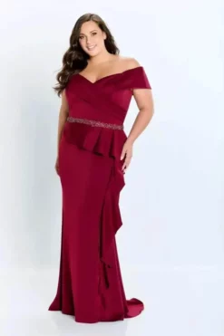 Montage By Mon Cheri - 221976 Peplum Sheath Evening Dress -Hot Sale WEDDING Store montage by mon cheri 221976 peplum sheath evening dress evening dresses 4 bordeaux 32312216191059