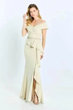 Montage By Mon Cheri - 221976 Peplum Sheath Evening Dress -Hot Sale WEDDING Store montage by mon cheri 221976 peplum sheath evening dress evening dresses 4 taupe 32312216289363
