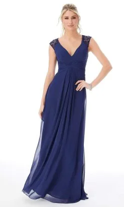 Mori Lee - 21687 V Neck Chiffon A-Line Dress