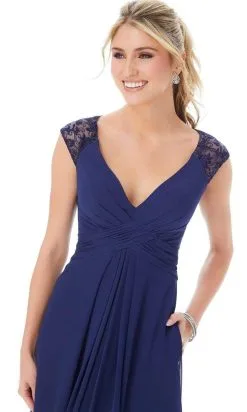 Mori Lee - 21687 V Neck Chiffon A-Line Dress -Hot Sale WEDDING Store mori lee 21687 v neck chiffon a line dress bridesmaid dresses 28768123912275