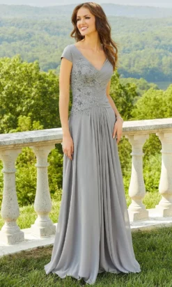 Mori Lee 72510 - V-Neck Cap Sleeve A-Line Prom Dress -Hot Sale WEDDING Store mori lee 72510 v neck cap sleeve a line prom dress prom dresses 00 steel 31378078335059