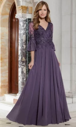 Mori Lee 72629 - Flutter Long Sleeves Evening Dress