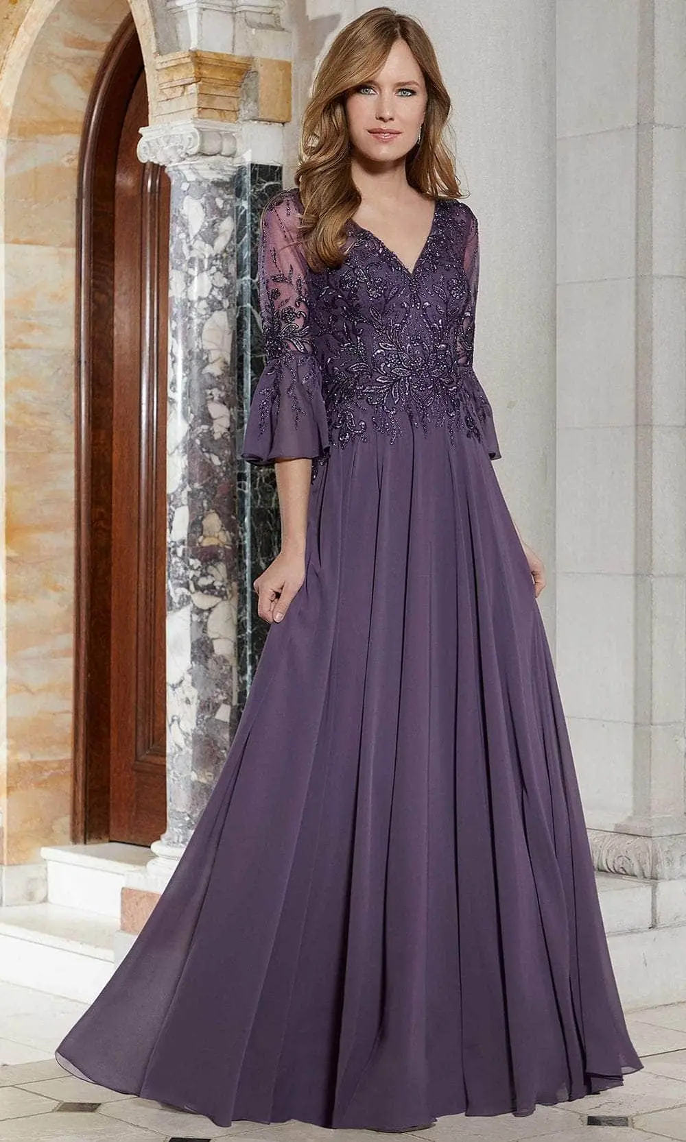 Mori Lee 72629 - Flutter Long Sleeves Evening Dress 1 Mori Lee 72629 - Flutter Long Sleeves Evening Dress