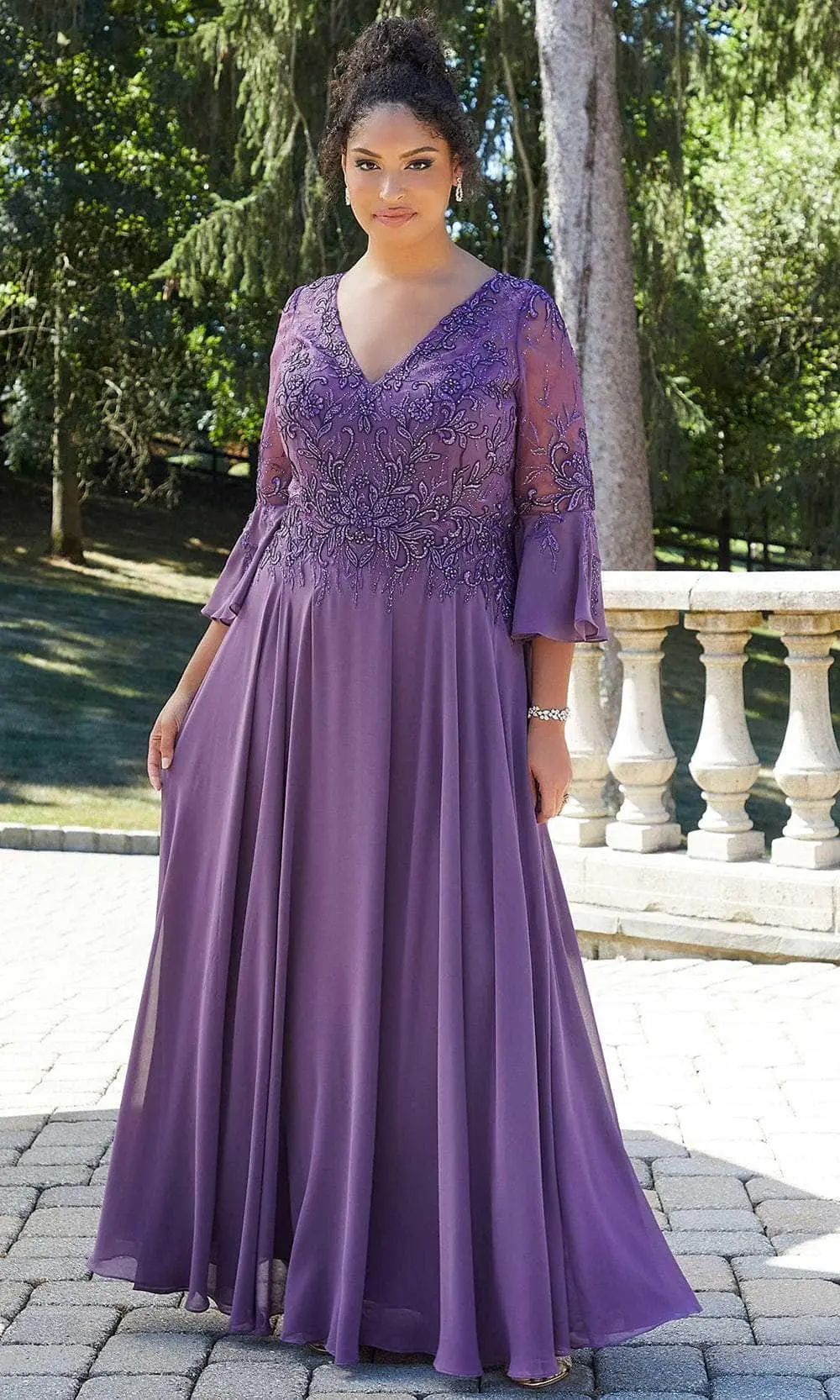 Mori Lee 72629 - Flutter Long Sleeves Evening Dress 4 Mori Lee 72629 - Flutter Long Sleeves Evening Dress - Image 4