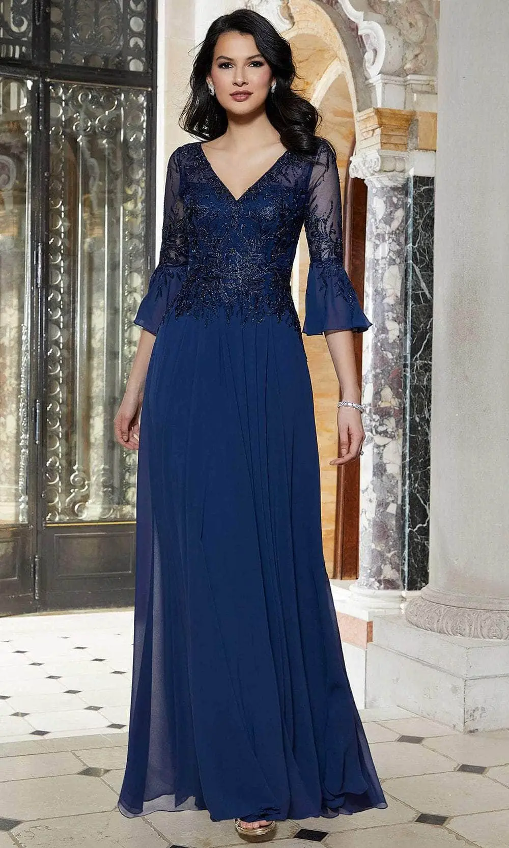 Mori Lee 72629 - Flutter Long Sleeves Evening Dress 6 Mori Lee 72629 - Flutter Long Sleeves Evening Dress - Image 6