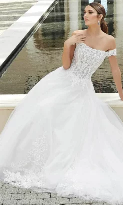 Mori Lee Bridal 5987 - Embroidered Straight Across Wedding Dress -Hot Sale WEDDING Store mori lee bridal 5987 embroidered straight across wedding dress wedding dresses 30806008889427