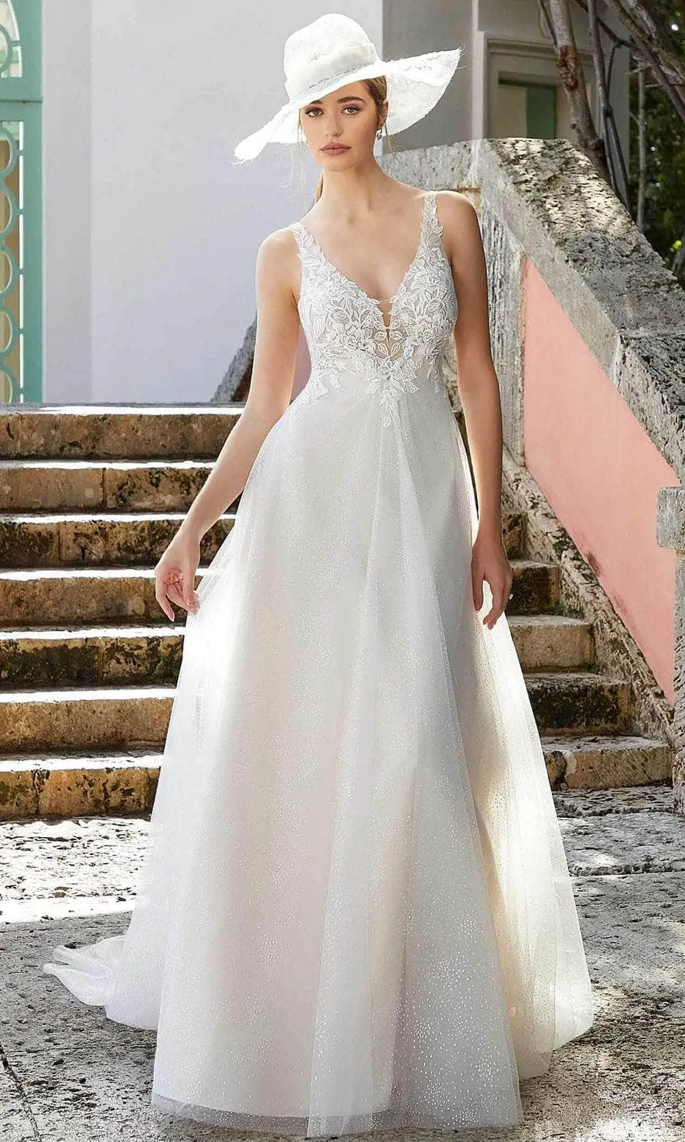 Mori Lee Bridal 6972 - V-Neck Sleeveless Bridal Gown 1 Mori Lee Bridal 6972 - V-Neck Sleeveless Bridal Gown