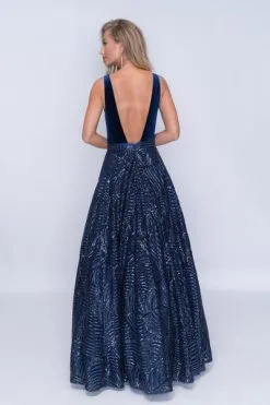 Nina Canacci - 1405 Sequined V-Neck A-Line Evening Gown -Hot Sale WEDDING Store nina canacci 1405 sequined v neck a line evening gown special occasion dress 6406911262777