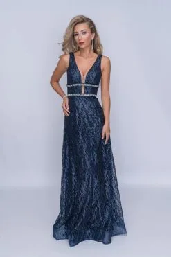 Nina Canacci - 1460 Plunging V-Neck A-Line Evening Gown 6 Nina Canacci - 1460 Plunging V-Neck A-Line Evening Gown -Hot Sale WEDDING Store nina canacci 1460 plunging v neck a line evening gown special occasion dress 0 navy 6404147675193