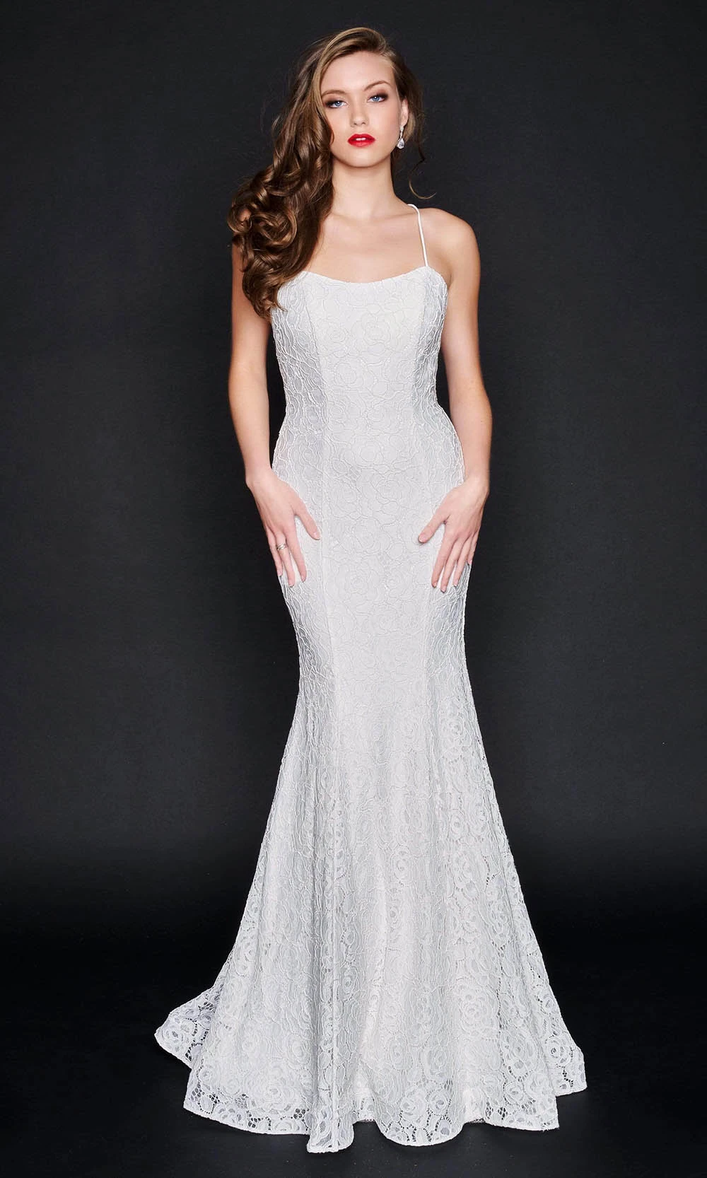 Nina Canacci - 1523 Scoop Neck Lace Mermaid Gown 1 Nina Canacci - 1523 Scoop Neck Lace Mermaid Gown