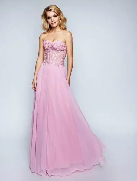 Nina Canacci - 2194 Strapless Lace Sweetheart Corset A-line Dress 2 Nina Canacci - 2194 Strapless Lace Sweetheart Corset A-line Dress - Image 2