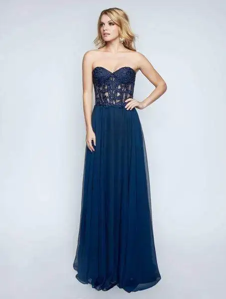 Nina Canacci - 2194 Strapless Lace Sweetheart Corset A-line Dress 4 Nina Canacci - 2194 Strapless Lace Sweetheart Corset A-line Dress - Image 4