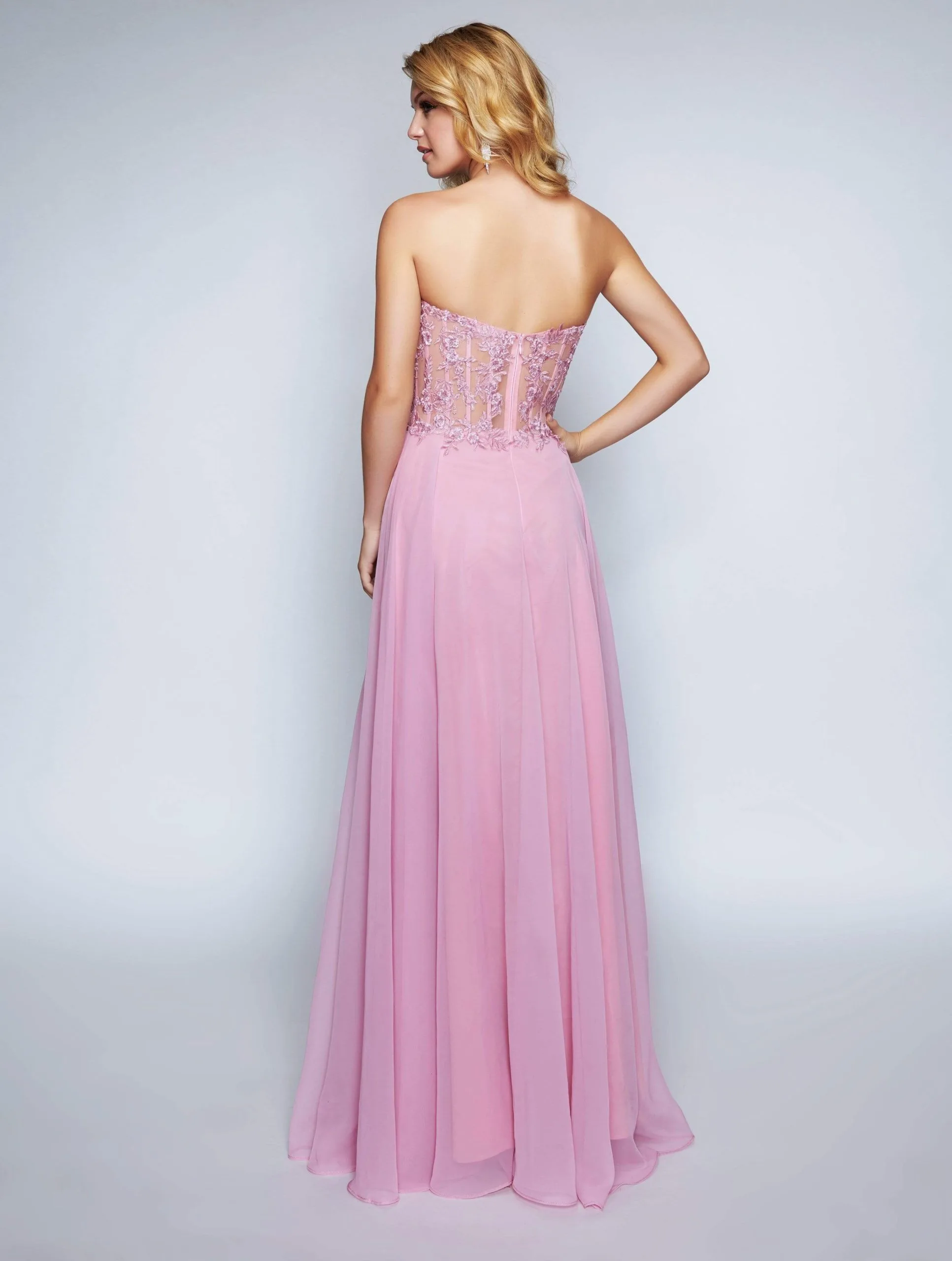 Nina Canacci - 2194 Strapless Lace Sweetheart Corset A-line Dress 3 Nina Canacci - 2194 Strapless Lace Sweetheart Corset A-line Dress - Image 3