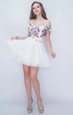 Nina Canacci - 220 Floral Printed Off-Shoulder A-line Dress -Hot Sale WEDDING Store nina canacci 220 floral printed off shoulder a line dress special occasion dress 5783266000953