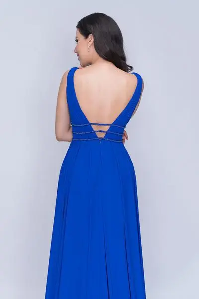 Nina Canacci - 2226 Pleated Plunging V-Neck Long Gown 6 Nina Canacci - 2226 Pleated Plunging V-Neck Long Gown - Image 6