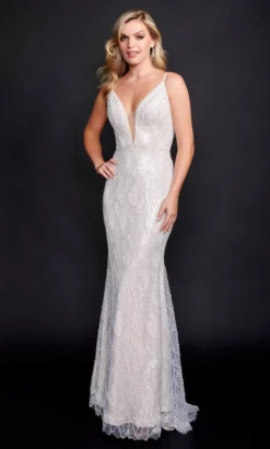 Nina Canacci 2346 - Mini Sequin Detailed Sheath Gown