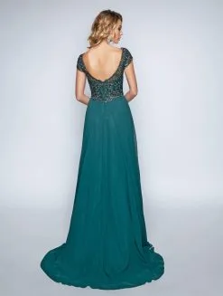 Nina Canacci - 3141 Elegant Beaded Bodice V Neck A Line Gown -Hot Sale WEDDING Store nina canacci 3141 elegant beaded bodice v neck a line gown evening dresses 6369864220729 scaled