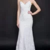 Nina Canacci - 3200 Embroidered V-Neck Trumpet Gown