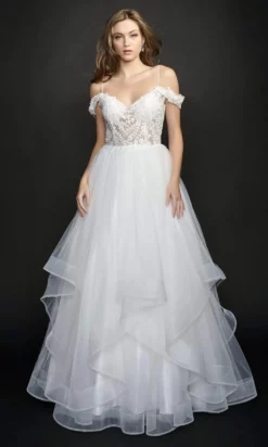 Nina Canacci - 5205 Beaded Applique Tiered Gown -Hot Sale WEDDING Store nina canacci 5205 beaded applique tiered gown special occasion dress 4 ivory 29355675910227