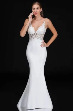 Nina Canacci - B3154 Embroidered Lace Top Long Dress