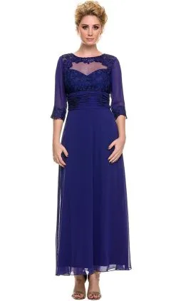 Nox Anabel - 5101 Quarter Length Sleeve Empire Long Formal Dress