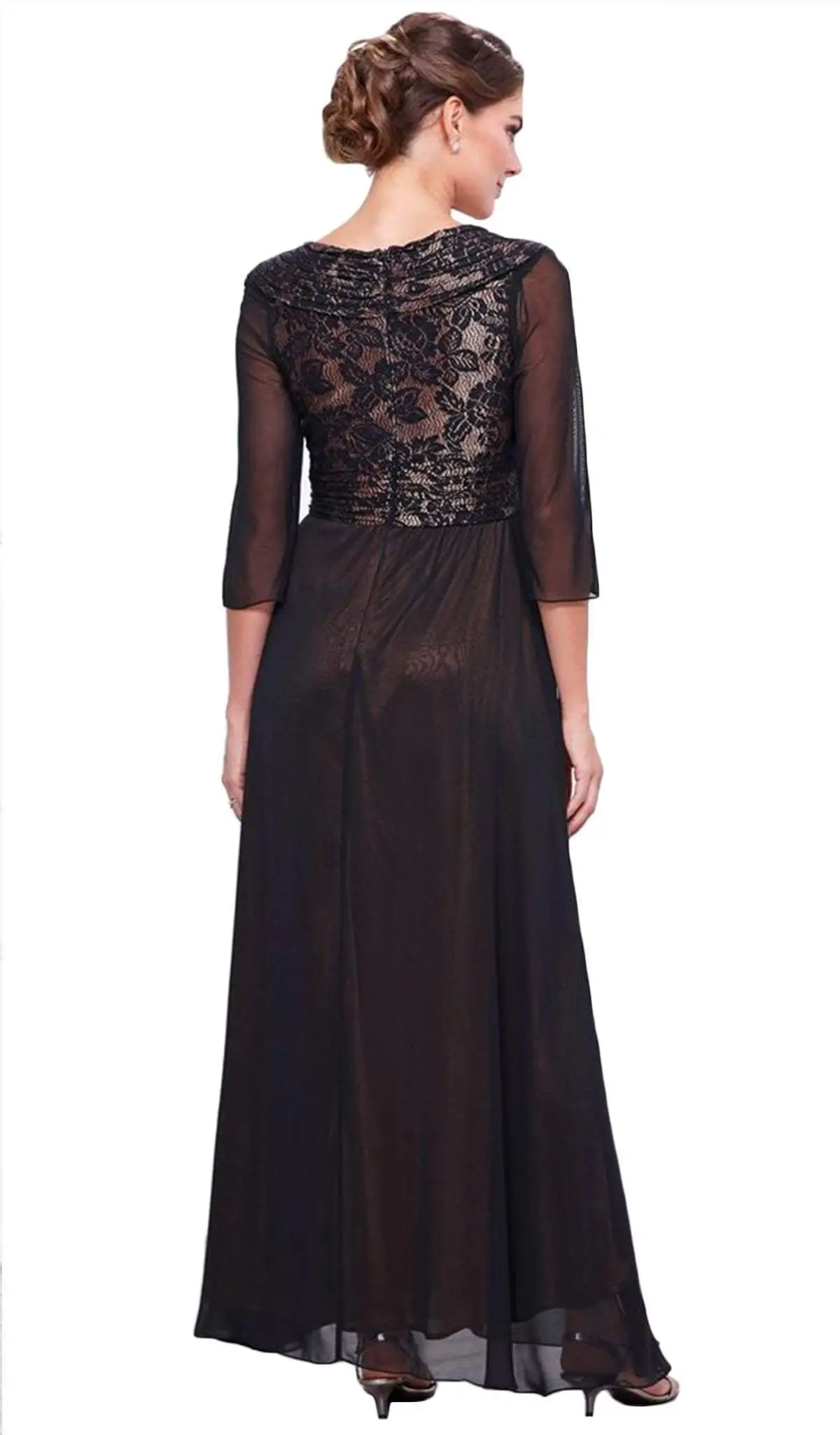 Nox Anabel - 5126 Sheer Empire Dress 4 Nox Anabel - 5126 Sheer Empire Dress - Image 4