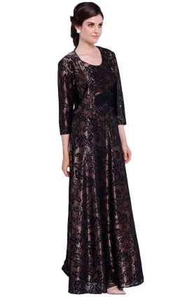 Nox Anabel - 5139 Lace Embroidered A-line Dress -Hot Sale WEDDING Store nox anabel 5139 lace embroidered a line dress mother of the bride dresses m black silver 5658746650681