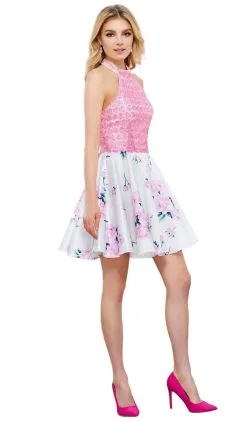 Nox Anabel - 6226 Embroidered High Halter Cocktail Dress -Hot Sale WEDDING Store nox anabel 6226 embroidered high halter cocktail dress special occasion dress 5658996637753