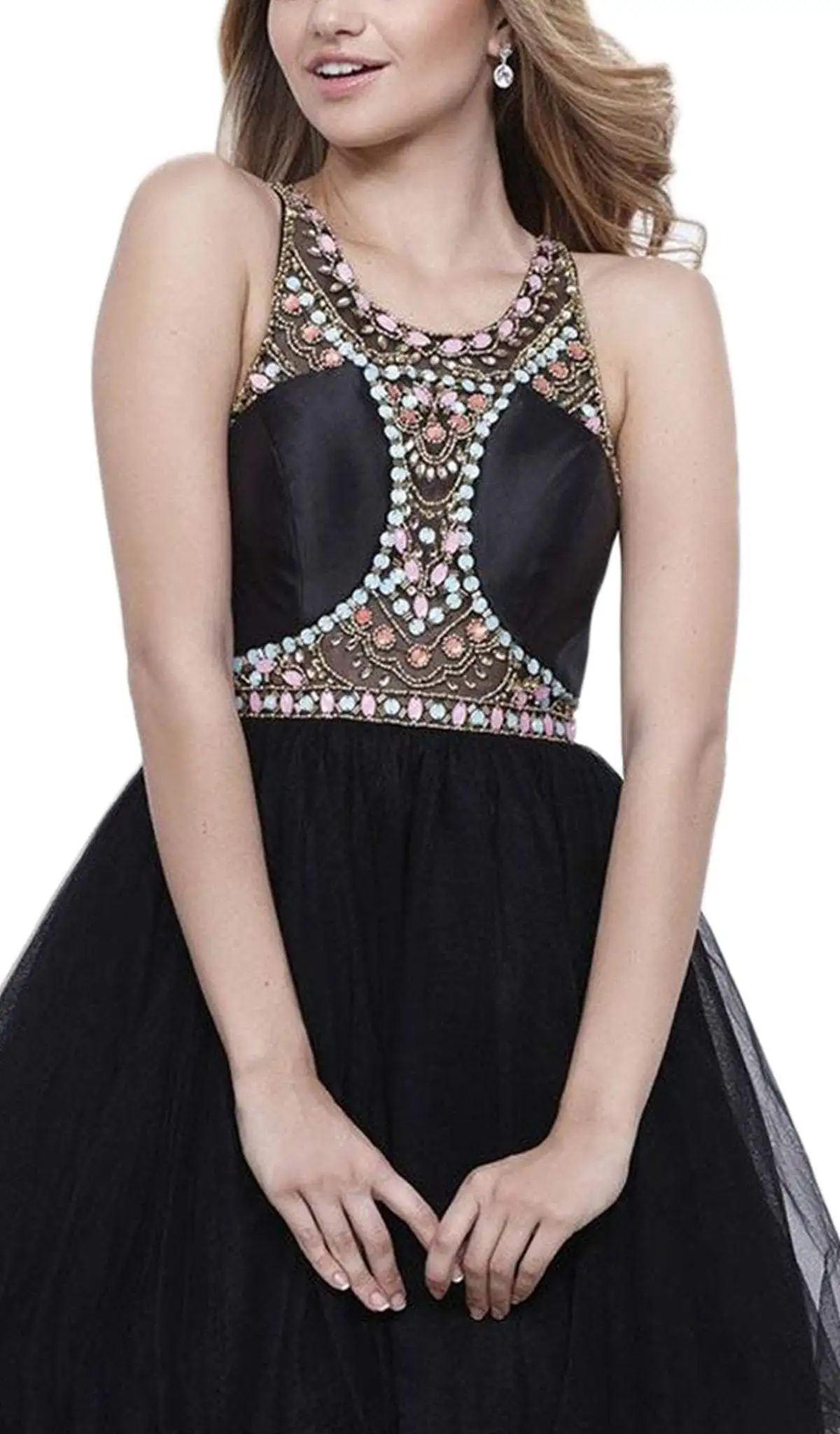 Nox Anabel - 6250 Beaded Sleeveless Cocktail Dress 3 Nox Anabel - 6250 Beaded Sleeveless Cocktail Dress - Image 3