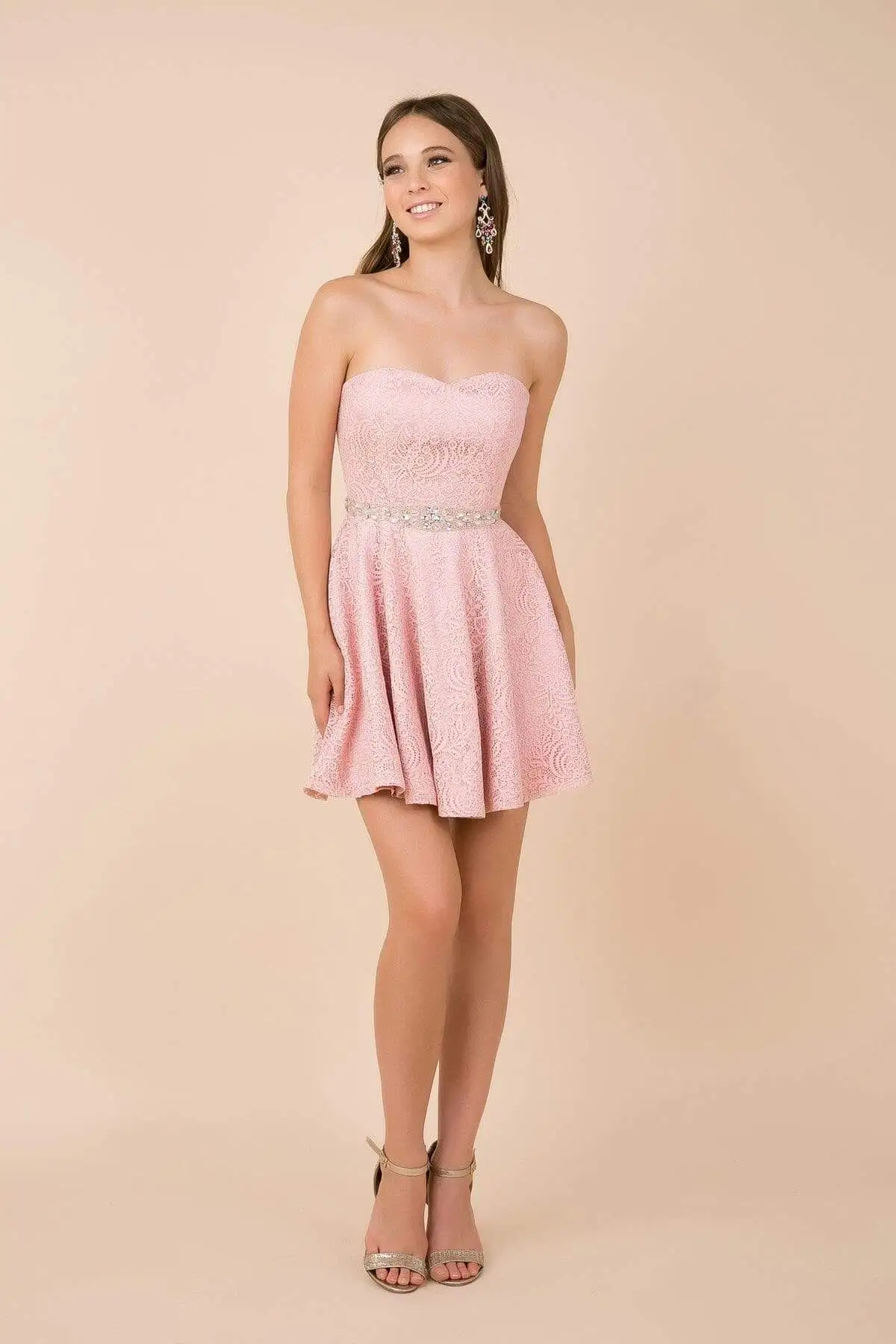 Nox Anabel - 6358 Embellished Waist Sweetheart Neckline Cocktail Dress 1 Nox Anabel - 6358 Embellished Waist Sweetheart Neckline Cocktail Dress