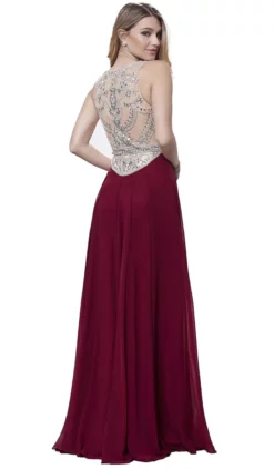 Nox Anabel - 8249 Accented Illusion Scoop A-line Dress -Hot Sale WEDDING Store nox anabel 8249 accented illusion scoop a line dress special occasion dress 5658852294713