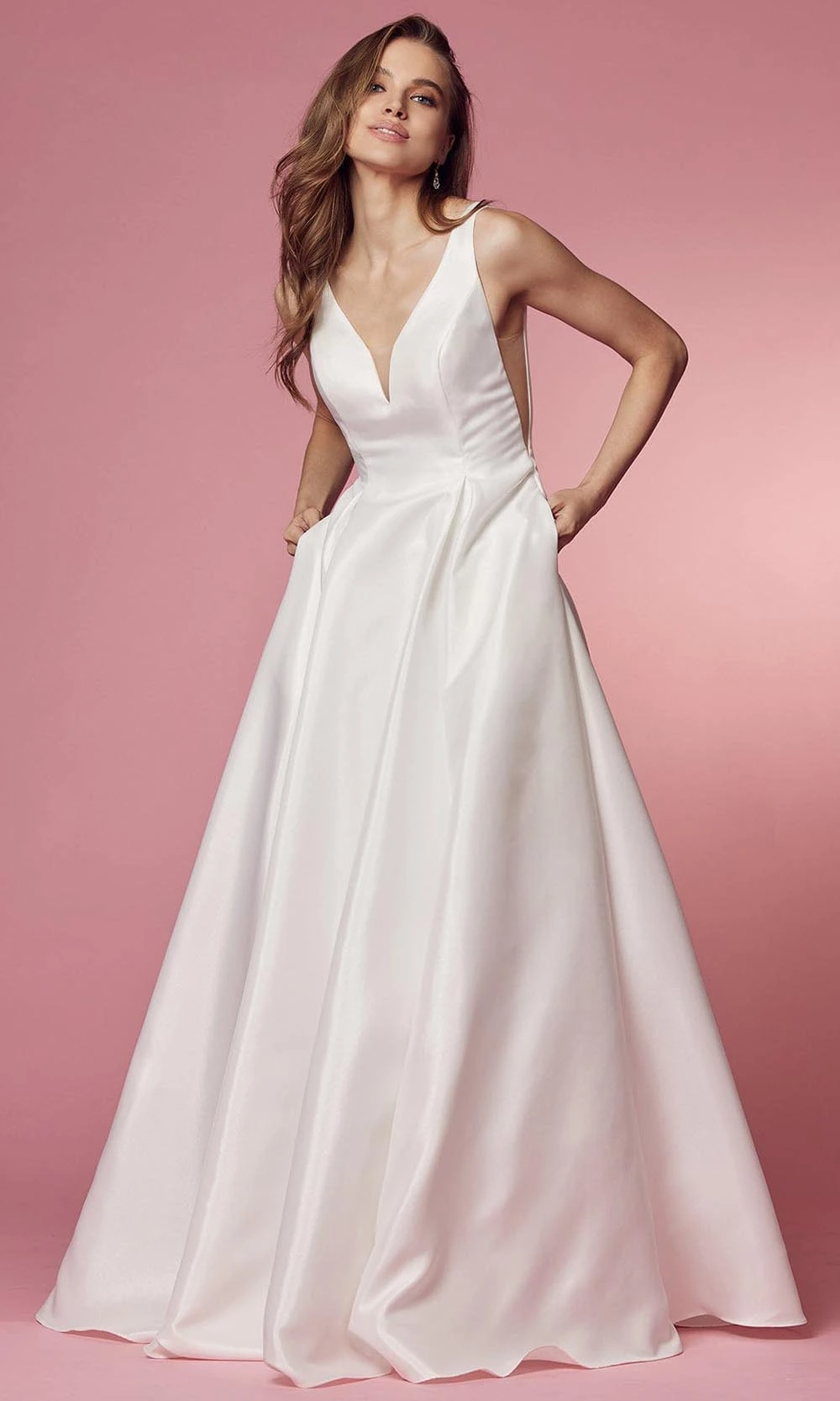 Nox Anabel Bridal E156PW - Sleeveless Bridal Dress 1 Nox Anabel Bridal E156PW - Sleeveless Bridal Dress